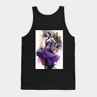 Flamenco Dancer - Watercolor Purple Tank Top